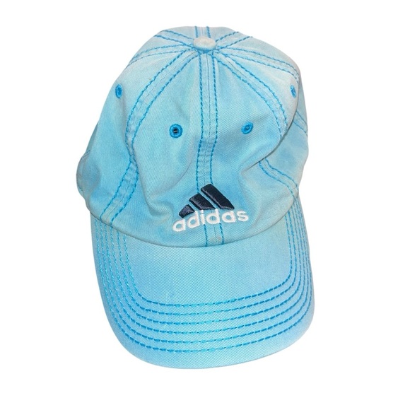 Adidas Light Blue Denim Cap Hat vintage retro - Picture 1 of 3